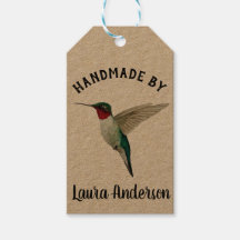 Custom Kraft Hummingbird Gift Tags