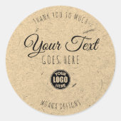 Custom Kraft Label Vintag Simple Trendy Runder Aufkleber (Vorderseite)