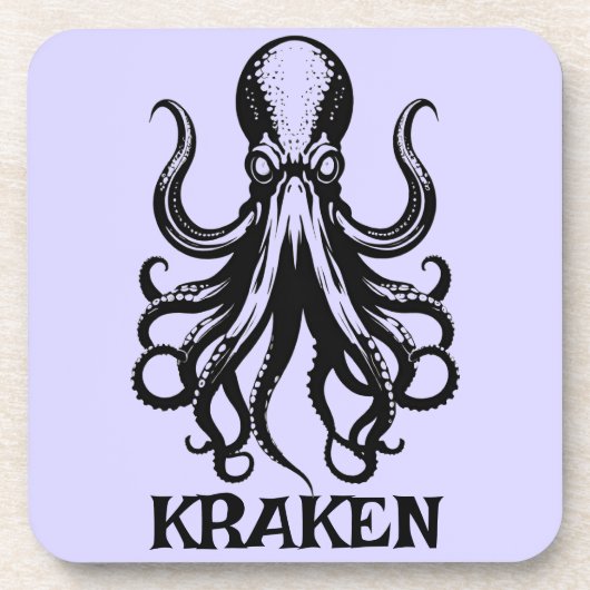 Custom Kraken Octopus Squid Name Personalized Getränkeuntersetzer (Vorderseite)