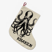Custom Kraken Octopus Squid Name Personalized Großer Weihnachtsstrumpf (Vorderansicht (hängend))