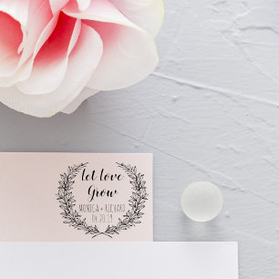 Custom Kranz Gelassen Liebe Grow Typografy Wedding Gummistempel
