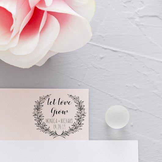 Custom Kranz Gelassen Liebe Grow Typografy Wedding Gummistempel