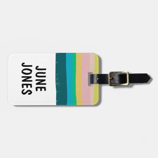 CUSTOM kühne moderne, einfache Streifen farbig Gepäckanhänger (Vorderseite horizontal)