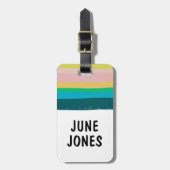 CUSTOM kühne moderne, einfache Streifen farbig Gepäckanhänger (Vorderseite vertikal)
