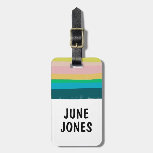 CUSTOM kühne moderne, einfache Streifen farbig Gepäckanhänger (Vorderseite vertikal)