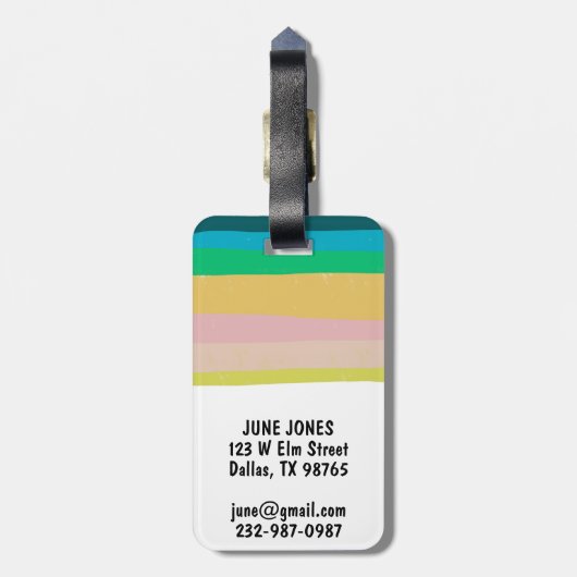 CUSTOM kühne moderne, einfache Streifen farbig Gepäckanhänger (Rückseite vertikal)