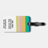 CUSTOM kühne moderne, einfache Streifen farbig Gepäckanhänger (Rückseite horizontal)