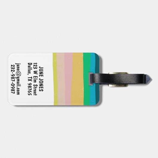 CUSTOM kühne moderne, einfache Streifen farbig Gepäckanhänger (Rückseite horizontal)
