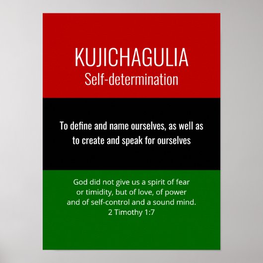 Custom KUJICHAGULIA Self Entschlossenheit Kwanzaa Poster (Vorne)