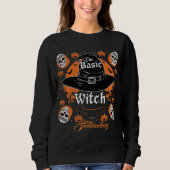Custom Kürbislaterne Skull Halloween Hexenfrauen Sweatshirt (Vorderseite)