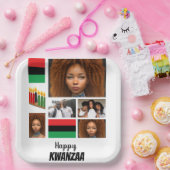 Custom Kwanzaa 8 Foto Collage Pappteller (Party)