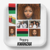 Custom Kwanzaa 8 Foto Collage Pappteller (Vorderseite)