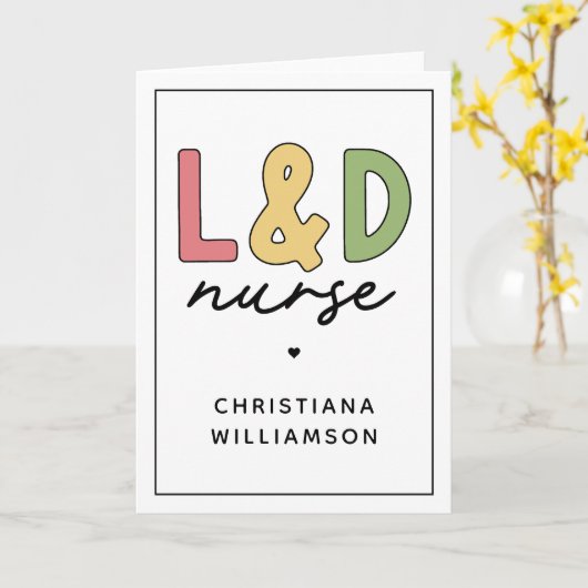 Custom L and D Nurse | Arbeitskräfte und Versorgun Karte (Gelbe Blume)