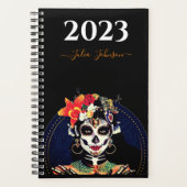 Custom LA CATRINA SUGAR SKULL 2023 Diary Agenda Planer (Vorderseite)