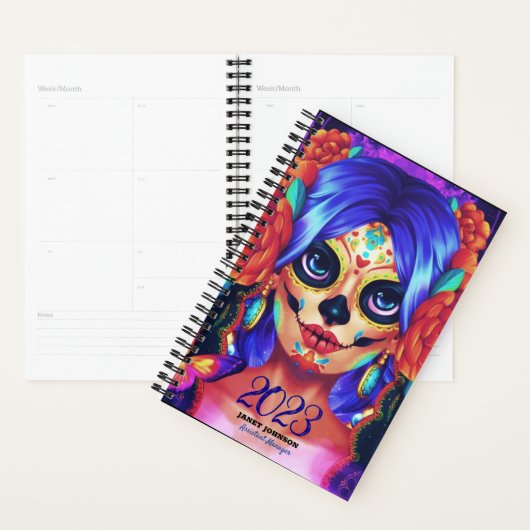 Custom LA CATRINA SUGAR SKULL 2023 Wöchentlicher M Planer (Anzeige)