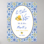 Custom La Dolce Vita Newlywed Coastal Home Poster (Vorne)