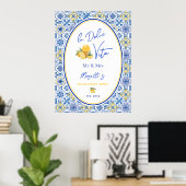 Custom La Dolce Vita Newlywed Coastal Home Poster (Heimbüro)
