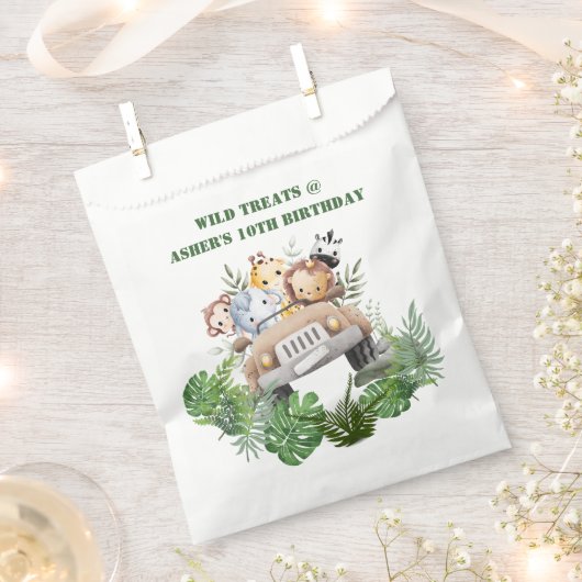 Custom Label Jungle Safari Wild Treats for Kids Geschenktütchen (Ausgeschnitten)
