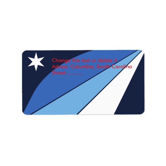 Custom Label mit Flag Columbia, South Carolina Adressaufkleber (Vorne)