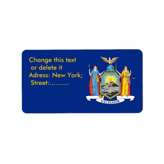 Custom Label mit Flag von New York, USA. Adressaufkleber (Vorne)