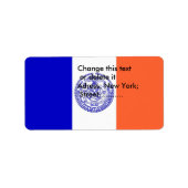 Custom Label mit Flag von New York, USA. Adressaufkleber (Vorne)