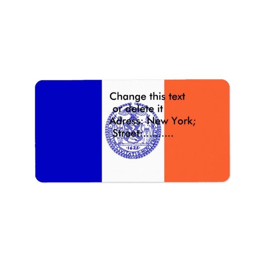 Custom Label mit Flag von New York, USA. Adressaufkleber (Vorne)