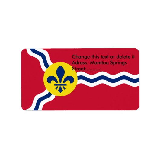 Custom Label mit Flag von St. Louis, USA Adressaufkleber (Vorne)