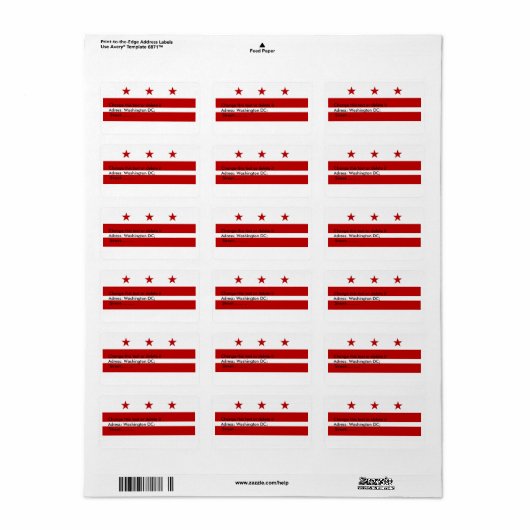 Custom Label mit Flag von Washington DC, USA. Adressaufkleber (Vorne)