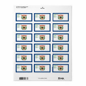 Custom Label mit Flag von West Virginia, USA. Adressaufkleber (Vorne)