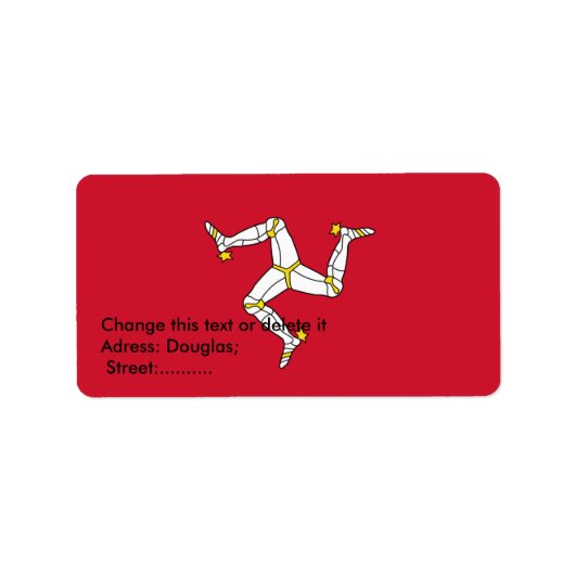 Custom Label mit Isle of Man, Großbritannien Adressaufkleber (Vorne)