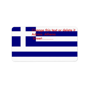 Custom Label with Flag of Greece Adressaufkleber