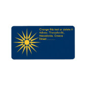 Custom Label with Flag of Macedonia, Greece Adressaufkleber (Vorne)