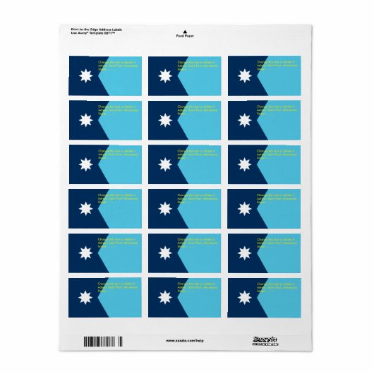 Custom Label with Flag of Minnesota, USA Adressaufkleber (Vorne)