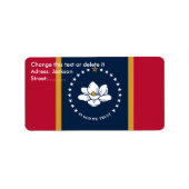 Custom Label with Flag of Mississippi, USA Adressaufkleber (Vorne)