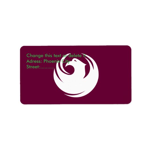 Custom Label with Flag of Phoenix City, Arizona Adressaufkleber (Vorne)