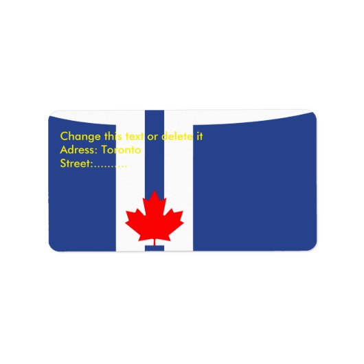 Custom Label with Flag of Toronto Adressaufkleber (Vorne)