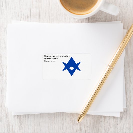 Custom Label with Flag of Toyota City Adressaufkleber (Insitu)