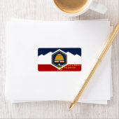 Custom Label with Flag of Utah, USA Adressaufkleber (Insitu)