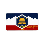 Custom Label with Flag of Utah, USA Adressaufkleber (Vorne)