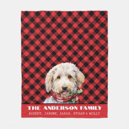 Custom Labradoodle Family Buffalo Kariert Weihnach Fleecedecke