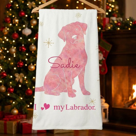 Custom Labrador Retriever Christmas Rose Red Sherpadecke