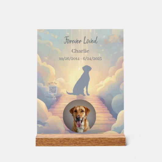 Custom Labrador Retriever Memorial Photo Block Acrylschild (Vorderseite)