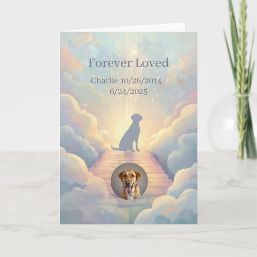 Custom Labrador Retriever Rainbow Bridge Sympathy Karte (Vorderseite)
