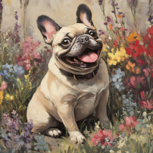 Custom Lächeln Garten Französisch Bulldog Gruß Karte