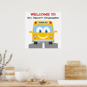 Custom Lächeln gelbe Busschule Willkommenspopster Poster (Küche)