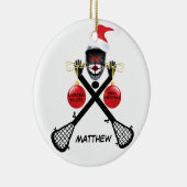 Custom Lacrosse Christmas Keramikornament (Rechts)