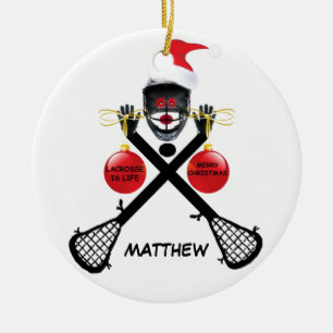 Custom Lacrosse Christmas Keramikornament