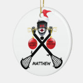 Custom Lacrosse Christmas Keramikornament (Links)