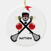 Custom Lacrosse Christmas Keramikornament (Hinten)