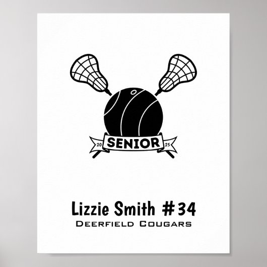Custom Lacrosse Senior Night Signature Poster (Vorne)